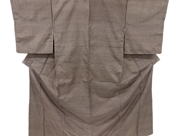 JAPANESE KIMONO / ANTIQUE KIMONO / SILK / TSUMUGI / WOVEN STRIPE